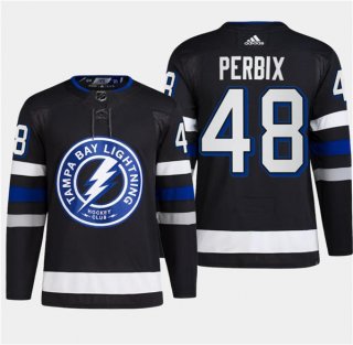 Men's Tampa Bay Lightning #48 Nick Perbix Black 2024 Stadium Series Stitched Jersey