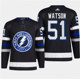 Men's Tampa Bay Lightning #51 Austin Watson Black 2024 Stadium Series Stitched Jersey