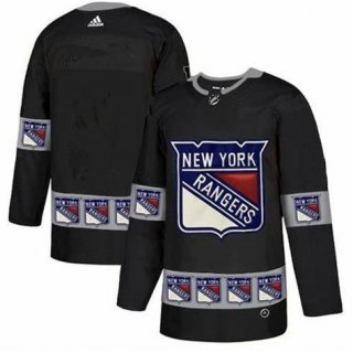 Men's New York Rangers Black Blank Team Logos Fashion Adidas Jersey