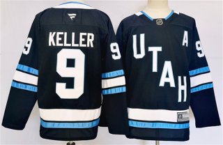 Men's Utah Hockey Club #9 Clayton Keller Navy Stitched Jersey