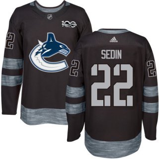 Men's Vancouver Canucks #22 Daniel Sedin Black 100th Anniversary Stitched NHL 2017 adidas Hockey Jersey