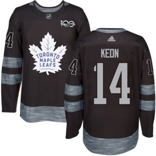 Men's Toronto Maple Leafs #14 Dave Keon Black 100th Anniversary Stitched NHL 2017 adidas Hockey Jersey