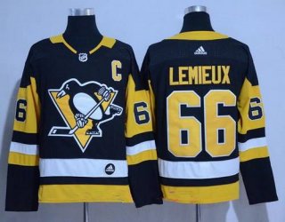 Adidas Pittsburgh Penguins #66 Mario Lemieux Black Alternate Authentic Stitched NHL Jersey