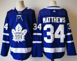 Men's Toronto Maple Leafs #34 Auston Matthews Royal Blue Home 2017-2018 adidas Hockey Stitched NHL Jersey