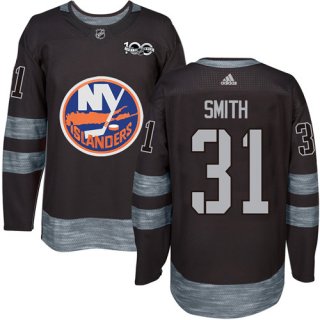 Adidas Islanders #31 Billy Smith Black 1917-2017 100th Anniversary Stitched NHL Jersey