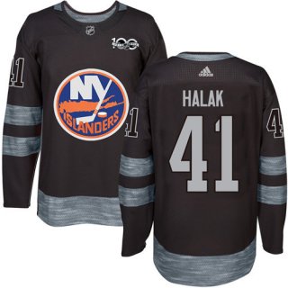 Adidas Islanders #41 Jaroslav Halak Black 1917-2017 100th Anniversary Stitched NHL Jersey