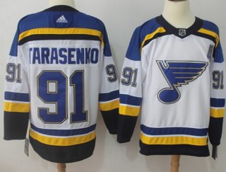 Adidas Blues #91 Vladimir Tarasenko White Road Authentic Stitched NHL Jersey