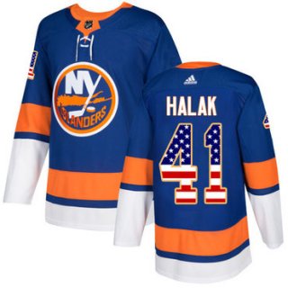 Adidas Islanders #41 Jaroslav Halak Royal Blue Home Authentic USA Flag Stitched NHL Jersey