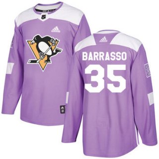 Adidas Penguins #35 Tom Barrasso Purple Authentic Fights Cancer Stitched NHL Jersey