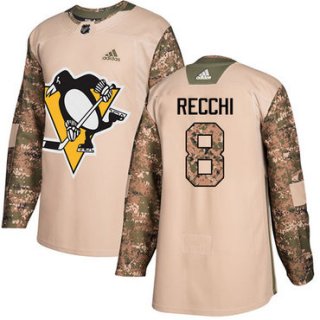 Adidas Penguins #8 Mark Recchi Camo Authentic 2017 Veterans Day Stitched NHL Jersey