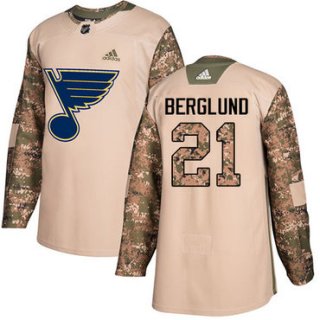 Adidas Blues #21 Patrik Berglund Camo Authentic 2017 Veterans Day Stitched NHL Jersey