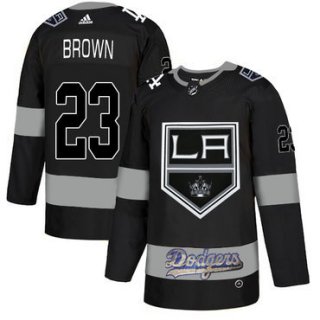 LA Kings With Dodgers 23 Dustin Brown Black Adidas Jersey