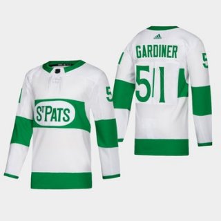 Men's Toronto Maple Leafs #51 Jake Gardiner Toronto St. Pats Road Authentic Player White Jersey