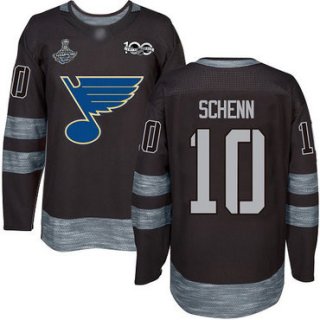 Blues #10 Brayden Schenn Black 1917-2017 100th Anniversary Stanley Cup Champions Stitched Hockey Jersey