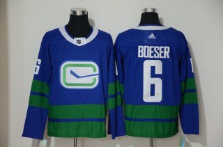 Men's Vancouver Canucks #6 Brock Boeser Blue Alternate Authentic Stitched Hockey Jersey