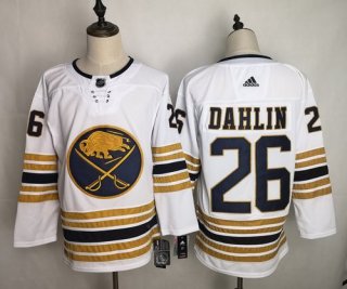 Men's Buffalo Sabres 26 Rasmus Dahlin White 50th anniversary Adidas Jersey