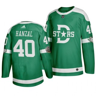 Men's Dallas Stars 40 Martin Hanzal Green 2020 Winter Classic Adidas Jersey