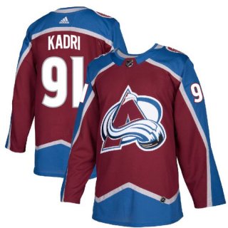 Men's Colorado Avalanche #91 Nazem Kadri Adidas Authentic Burgundy Home Jersey