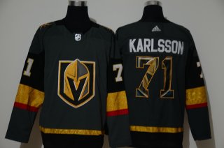 Men's Vegas Golden Knights #71 William Karlsson Gray With Team Logo Adidas Stitched NHL Jersey