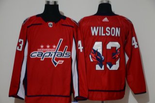 Men's Washington Capitals #43 Tom Wilson Red With Team Logo Adidas Stitched NHL Jersey