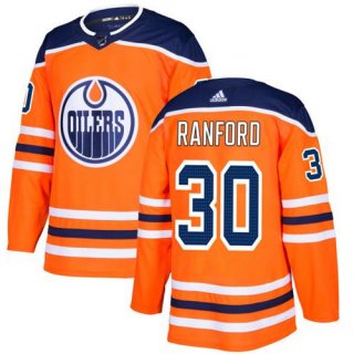 Adidas Edmonton Oilers #30 Bill Ranford Orange Home Authentic Stitched NHL Jersey