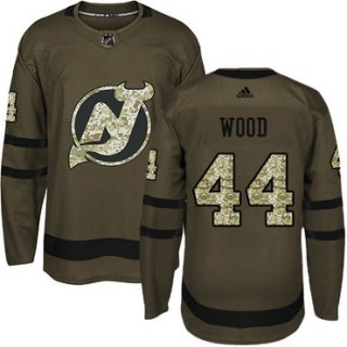 Adidas Devils #44 Miles Wood Green Salute to Service Stitched NHL Jersey