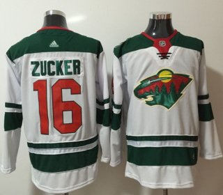 Adidas Wild #16 Jason Zucker White Road Authentic Stitched NHL Jersey