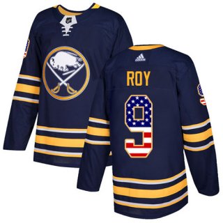 Adidas Sabres #9 Derek Roy Navy Blue Home Authentic USA Flag Stitched NHL Jersey