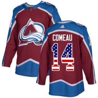 Adidas Avalanche #14 Blake Comeau Burgundy Home Authentic USA Flag Stitched NHL Jersey