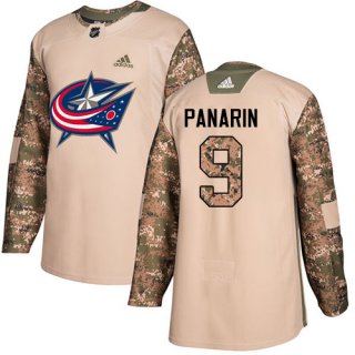 Adidas Blue Jackets #9 Artemi Panarin Camo Authentic 2017 Veterans Day Stitched NHL Jersey