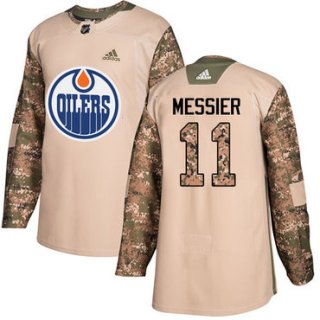 Adidas Edmonton Oilers #11 Mark Messier Camo Authentic 2017 Veterans Day Stitched NHL Jersey