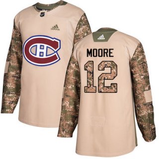 Adidas Canadiens #12 Dickie Moore Camo Authentic 2017 Veterans Day Stitched NHL Jersey