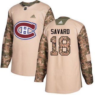 Adidas Canadiens #18 Serge Savard Camo Authentic 2017 Veterans Day Stitched NHL Jersey