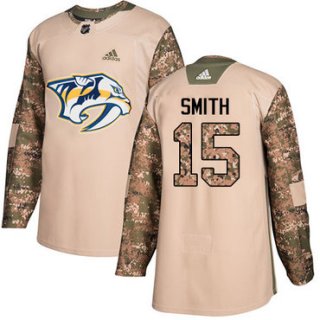 Adidas Predators #15 Craig Smith Camo Authentic 2017 Veterans Day Stitched NHL Jersey