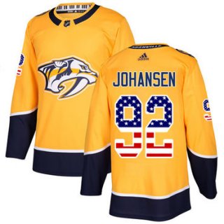 Adidas Predators #92 Ryan Johansen Yellow Home Authentic USA Flag Stitched NHL Jersey