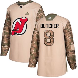 Adidas Devils #8 Will Butcher Camo Authentic 2017 Veterans Day Stitched NHL Jersey