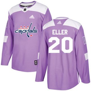 Adidas Capitals #20 Lars Eller Purple Authentic Fights Cancer Stitched NHL Jersey