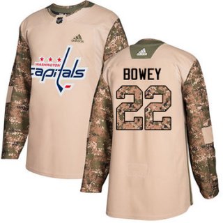 Adidas Capitals #22 Madison Bowey Camo Authentic 2017 Veterans Day Stitched NHL Jersey