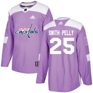 Adidas Capitals #25 Devante Smith-Pelly Purple Authentic Fights Cancer Stitched NHL Jersey