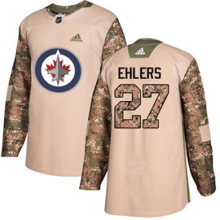 Adidas Jets #27 Nikolaj Ehlers Camo Authentic 2017 Veterans Day Stitched NHL Jersey