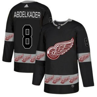 Red Wings 8 Justin Abdelkader Black Team Logos Fashion Adidas Jersey