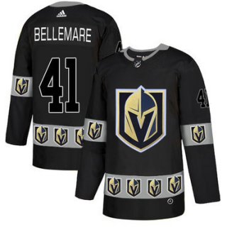 Men's Vegas Golden Knights #41 Pierre-Edouard Bellemare Black Team Logos Fashion Adidas Jersey