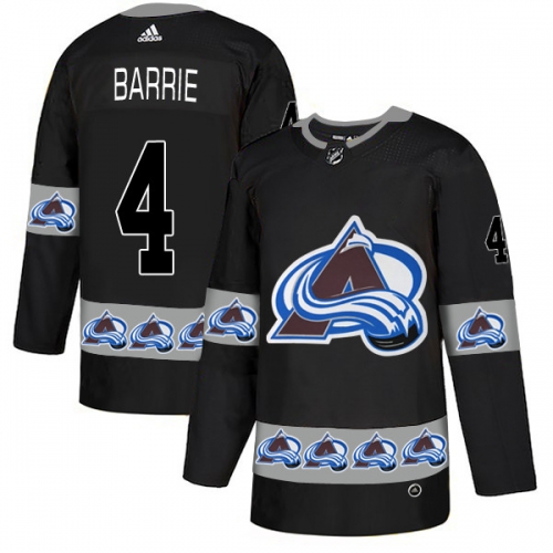 Men's Colorado Avalanche #4 Tyson Barrie Black Team Logos Fashion Adidas Jersey