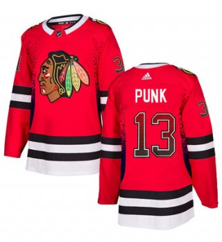 Men's Chicago Blackhawks #13 CM Punk Red Drift Fashion Adidas Jersey