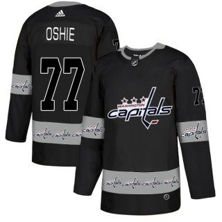 Men's Washington Capitals #77 T.J. Oshie Black Team Logos Fashion Adidas Jersey