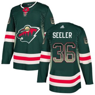 Men's Minnesota Wild #36 Nick Seeler Green Drift Fashion Adidas Jersey