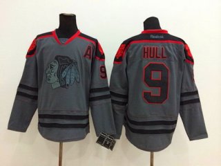 Chicago Blackhawks #9 Bobby Hull Charcoal Gray Jersey