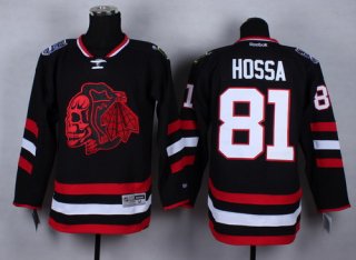 Chicago Blackhawks #81 Marian Hossa 2014 Stadium Series Black With Red Skulls Jersey