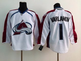 Colorado Avalanche #1 Semyon Varlamov White Jersey