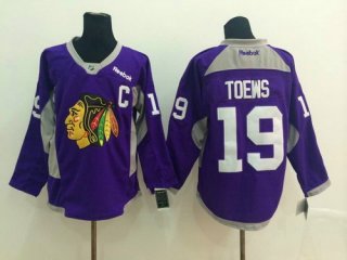 Chicago Blackhawks #19 Jonathan Toews 2014 Training Purple Jersey